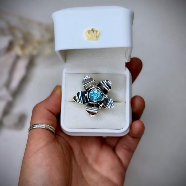 Anillo Diosa Floral Topacio